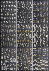 9 Blatt Nagelsticker Französischer Spitzenmarmor Nagelaufkleber Selbstklebend Weißes Gold Nail Art Sticker Dekoration Nageldesign Zubehör