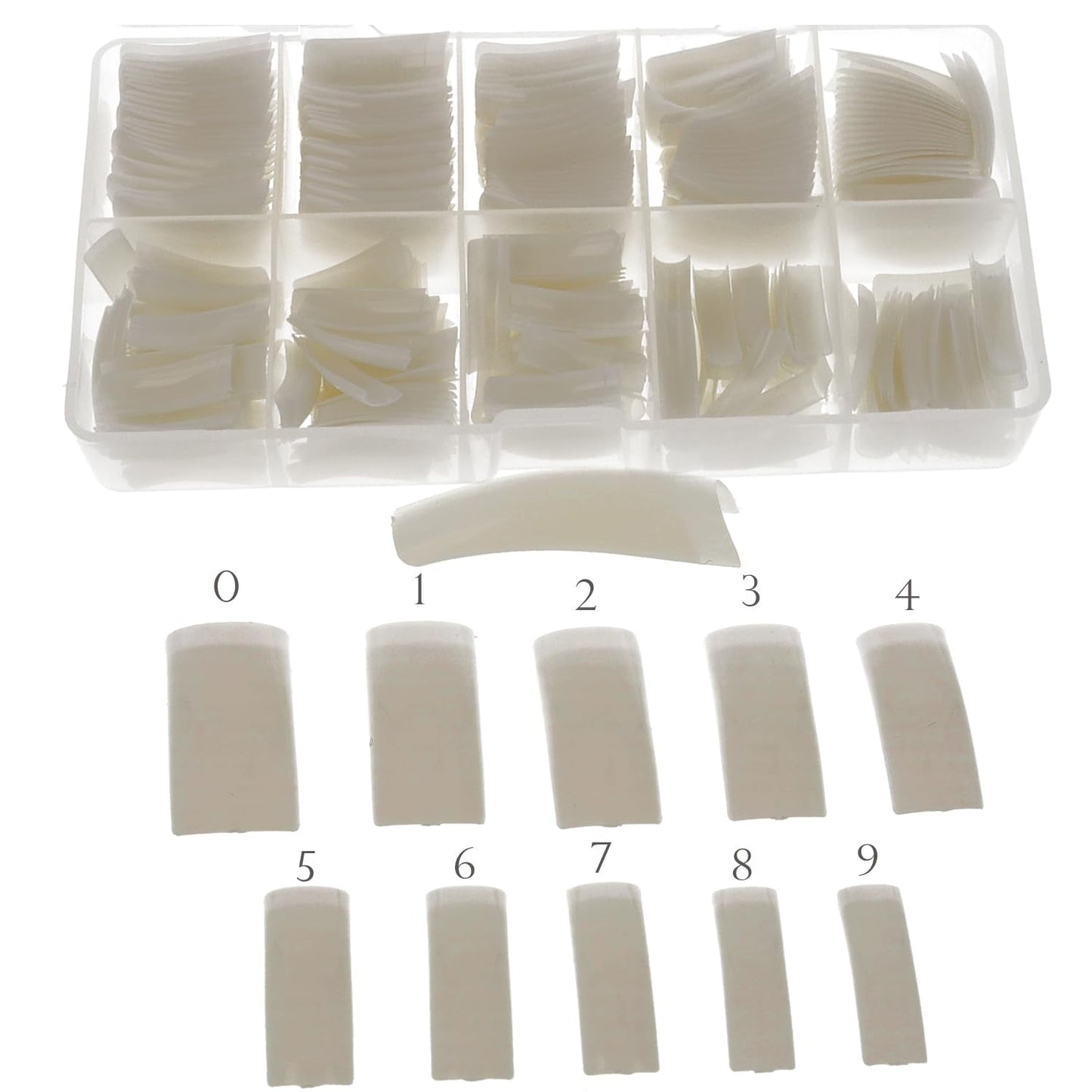 Sun Garden Nails Tipbox 500 Tips Incl. 3 Tips Glue Tips Nail Tips Glue - Modelare Unghii