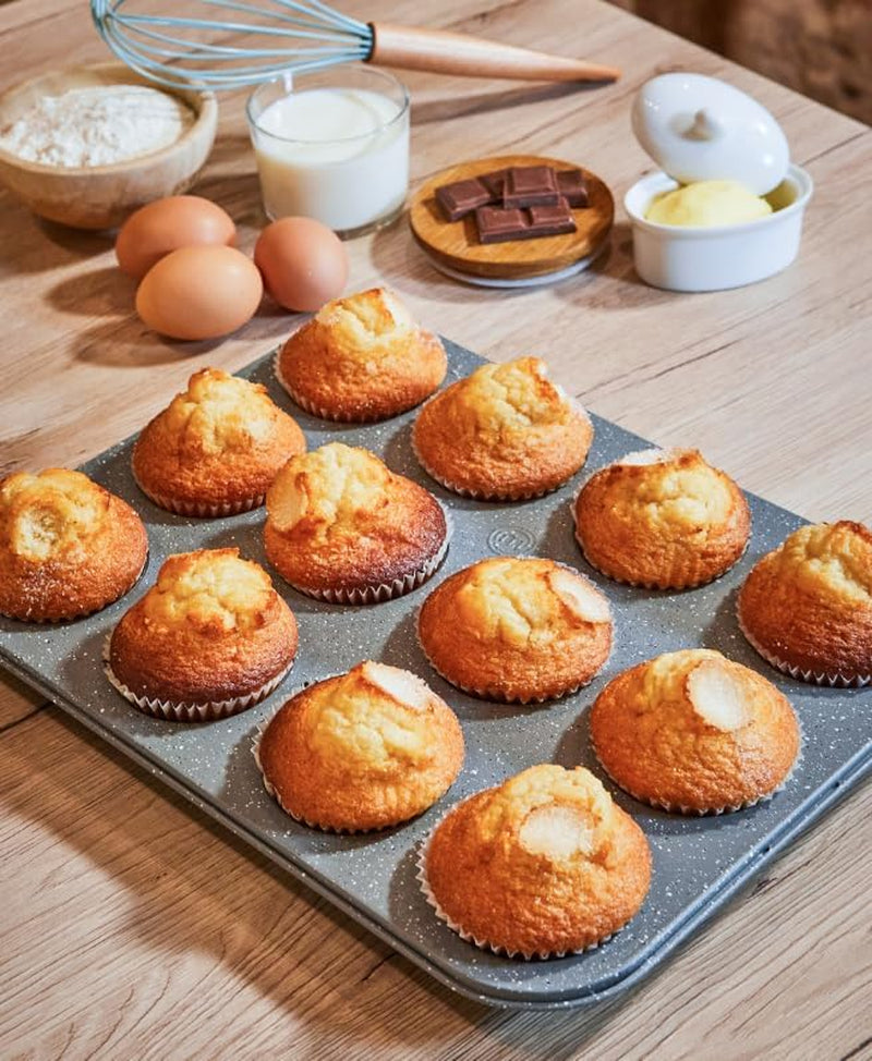 Masterchef MCA-MUF Muffinform Für 12 Cupcakes Muffinblech Aus Karbonstahl, Stainless Steel, Stahl Matrite si tavi pentru copt Naty Shop