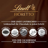 Lindt Chocolate | Set cadou FIORETTO Zabaione | 138g | 6 praline de ciocolată cu lapte cu umplutură de trufe Zabaione și topping crocant, conținând alcool | Cadou de ciocolată