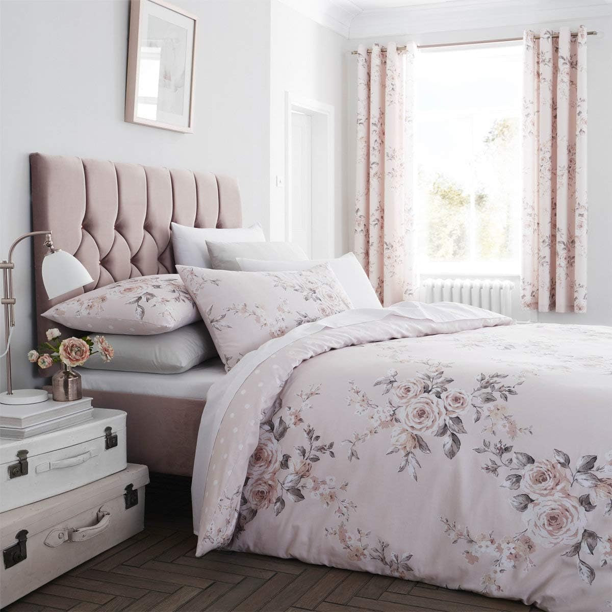 Catherine Lansfield Canterbury cuvertură de pat, ușor de întreținut, Blush, cuvertură de pat - 220X230Cm Paturi si Cuverturi Catherine Lansfield