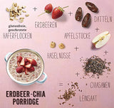 Terci de chia cu căpșuni Verival, fără gluten | 6 x 350g | Vegan | Fără ulei de palmier | Fără gluten | Fără zahăr adăugat | Fabricat manual în Tirol