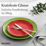 MIAMIO – Set de 6 farfurii/farfurii de cină din gresie ceramică - Colecția Le Papillon (Colorate, Farfurii mici (6x))