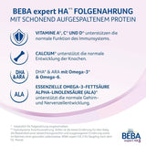 BEBA Expert HA 2 Lapte de continuare după 6 luni, hrană pentru copii cu proteină hidrolizată, doar lactoză, fără ulei de palmier, pachet de 6 (6 x 550 g) Naty Shop