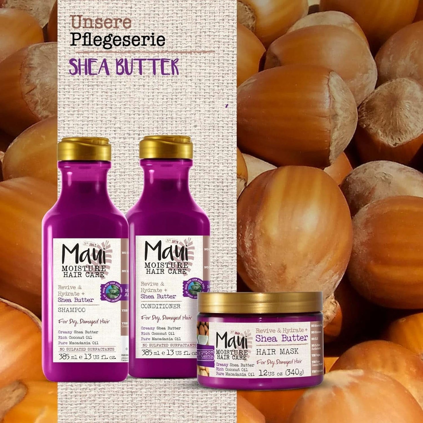 Maui Moisture Revive & Hydrate + Shea Butter, Sampon sau Conditioner, 385 ml Duș și baie Naty Shop