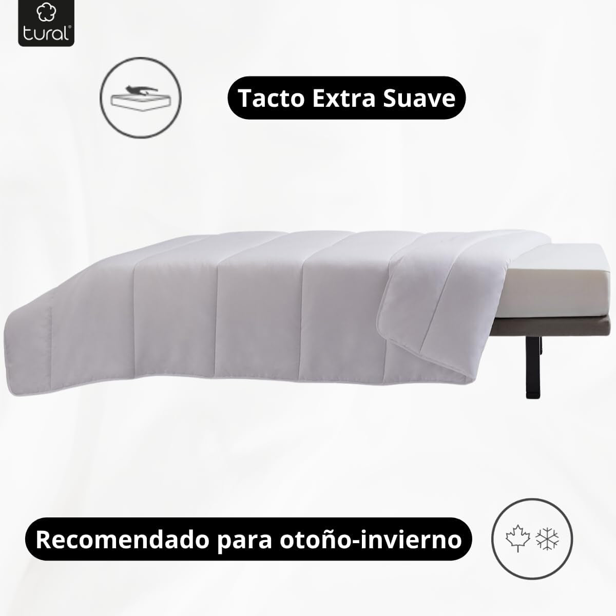 Tural - Plapumă 150 X 220 cm cu tratament Aloe Vera, umplere cu fibre 300 G/M², moale, respirabilă, certificată Oeko-Tex (alb, pat 90 cm) Plapumi si pilote Naty Shop