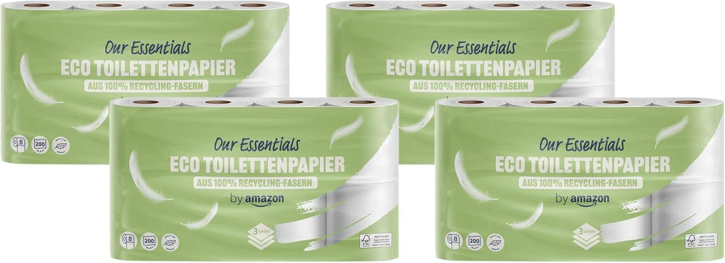 By Amazon Hârtie igienică, 3 straturi, 10 role (10 role, 1-pachet) 200 de foi per rolă, certificată Fsc