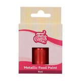 Vopsea alimentară metalică Funcakes roșie: Creați efecte metalice pe fondant, marțipan, glazură regală și fursecuri. Colorant alimentar comestibil 100%, Halal, potrivit pentru vegetarieni și vegani, 30 ml
