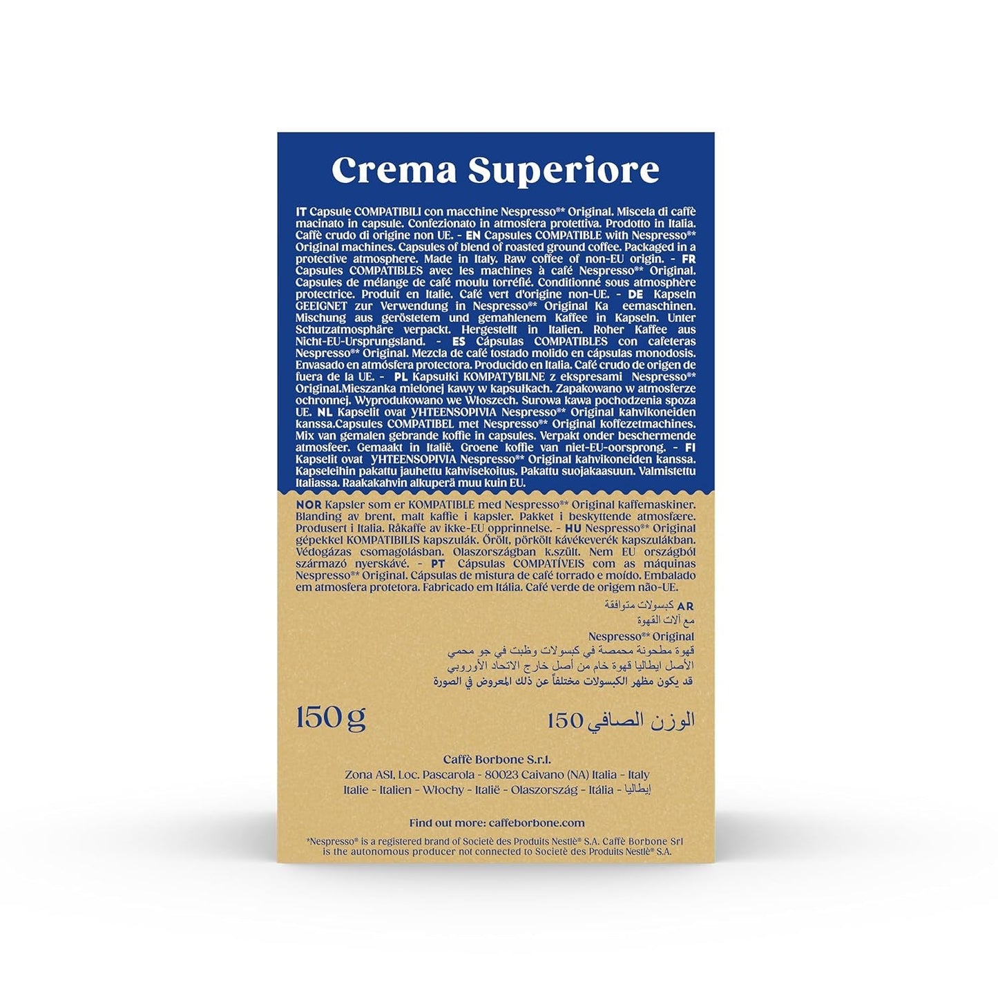 Caffè Borbone Crema Superiore - 90 Kaffeekapseln - reichhaltig und cremig - Kompatibel mit Nespresso®* Haushalts-Espressomaschinen