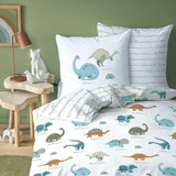 Lenjerie de pat pentru copii, vulpe, bufniță și animale de pădure, 100% bumbac Lenjerie de pat - copii Naty Shop Dinozauri