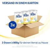 BEBA 2 - Lapte de continuare după 6 luni, cu complex 5 HMO, conținut proteic adecvat vârstei, fără lactoză, fără ulei de palmier, fără ulei de pește, hrană pentru bebeluși, lapte praf pentru bebeluși, pachet de 3 (3 x 800g)