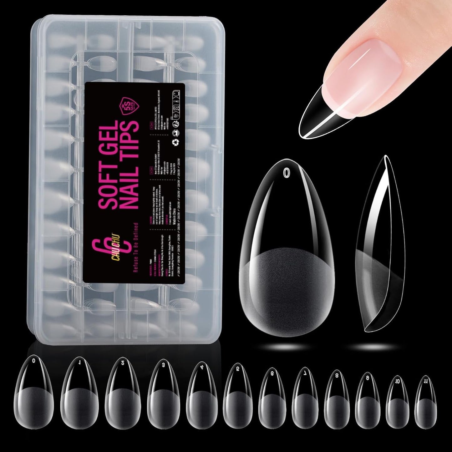 504 bucăți Tipuri de unghii Gel Ballerina Medium: Tipuri de unghii pentru unghii cu gel Unghii false din PMMA Extensii de unghii, unghii artificiale, 12 mărimi