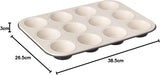 Zenker 12 briose, diametru Ø 7 cm CREME NOIR, Tava de copt pentru briose cu invelis antiadeziv armat cu ceramica Matrite si tavi pentru copt Naty Shop