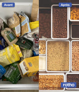 Rotho Loft set de 5 borcane de depozitare cu capac, diferite dimensiuni, plastic alimentar (PP) fără BPA, transparent/roșu, (21,4 x 21,4 x 23,5 cm) Cutii depozitare alimente Naty Shop