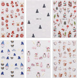 JMEOWIO Nagelsticker Weihnachten 6 Blatt Nail Art Sticker Selbstklebend Nagelaufkleber Schneeflocke Winterurlaub Niedlich Dekoration Nageldesign Zubehör