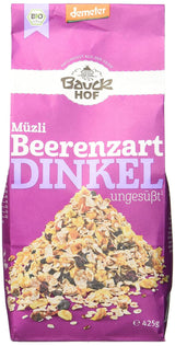 Muesli cu aromă de fructe de pădure din spelta Hof, neîndulcit, 425 g