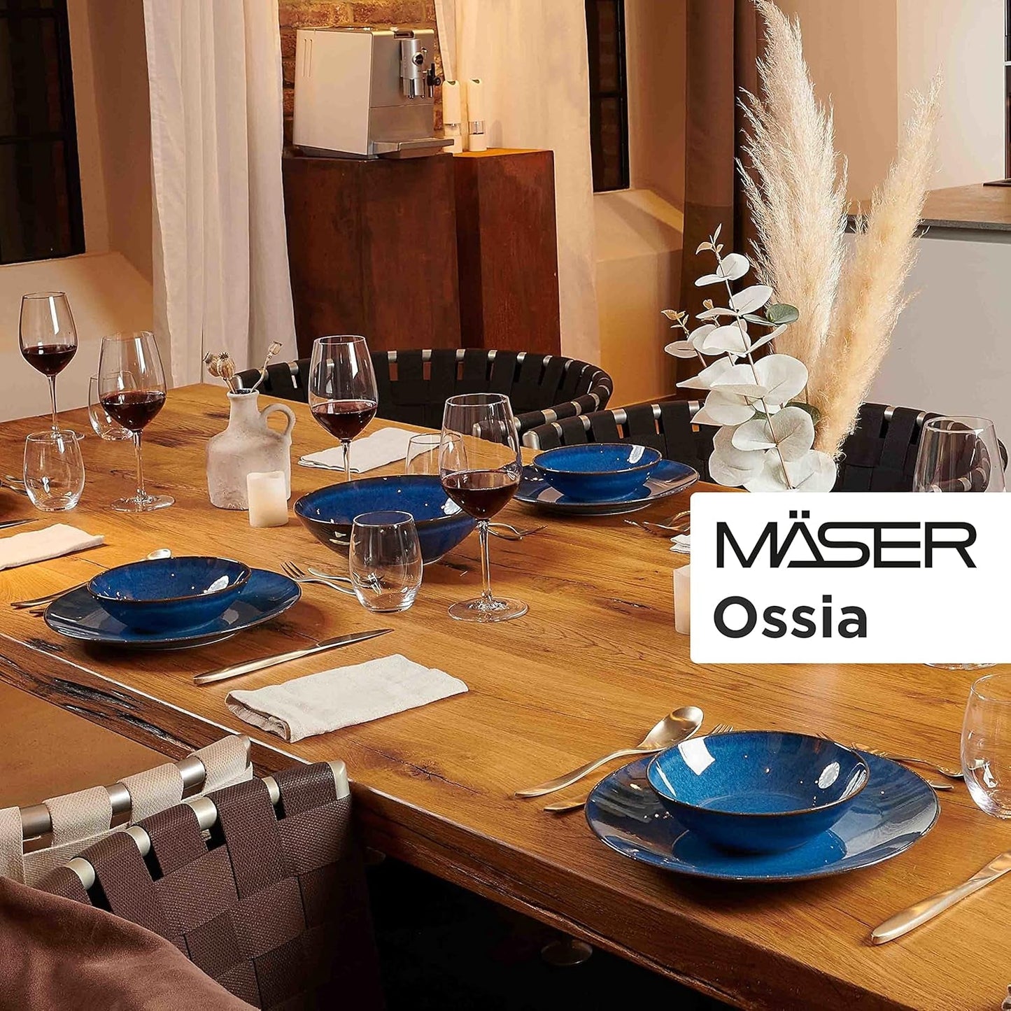 Set de mic dejun MÄSER, ceramică OSSIA, albastru regal, albastru