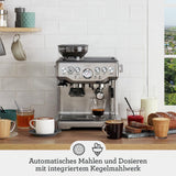 Sage - The Barista Express - Espressor cu spumator manual de lapte și râșniță integrată - 16 setări de măcinare, măcinare automată, spumă individuală de lapte - Trufă Neagră