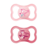 Suzete MAM Air din silicon, pachet de 2, design extra ușor și aerisit, suzetă pentru bebeluși prietenoasă cu dinții, fabricată din silicon special MAM SkinSoft, cu cutie pentru suzetă, 6-16 luni, Ursuleț/Rinocer