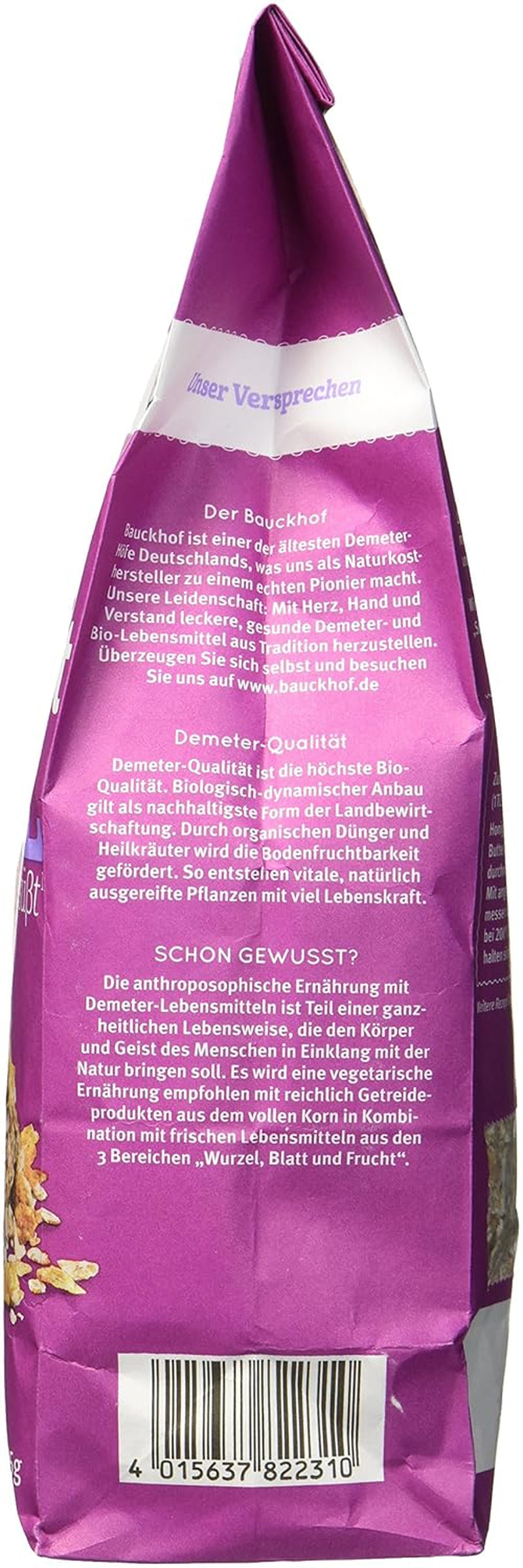 Muesli cu aromă de fructe de pădure din spelta Hof, neîndulcit, 425 g
