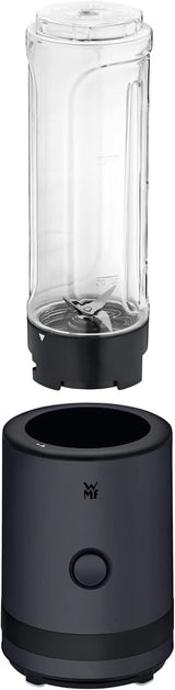 WMF Küchenminis Smoothie-To-Go, Mini Standmixer Mit Zwei Mix-/Trinkbehältern 0,6L, Mixer Hochleistungsmixer 300 W, Edelstahl Matt, Schwarz Bucatarie Naty Shop