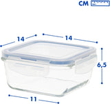 Max Home Pachet 8 recipiente etanșe din sticlă, cutie de prânz din sticlă pentru microunde, recipiente resigilabile pentru alimente, 550 mililitri, capace transparente, recipiente pentru alimente (16538) Cutii depozitare alimente Naty Shop