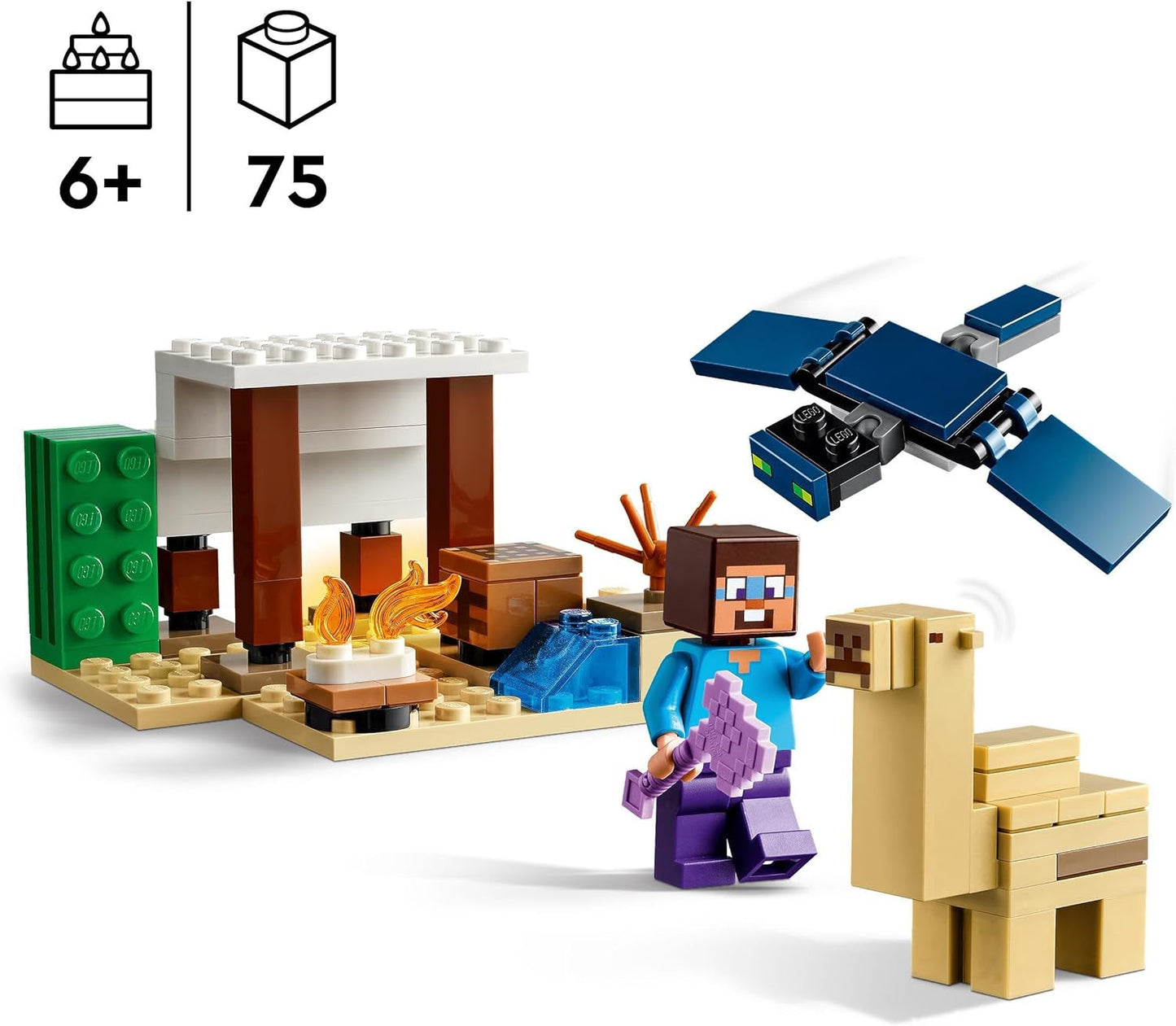 LEGO Minecraft Steve's Desert Expedition, set de joc video pentru băieți și fete, biom cu Steve, casă, figurine și jucărie Camel, cadou de gamer pentru copii de la 6 ani 21251 Seturi de constructie Besuche den LEGO-Store