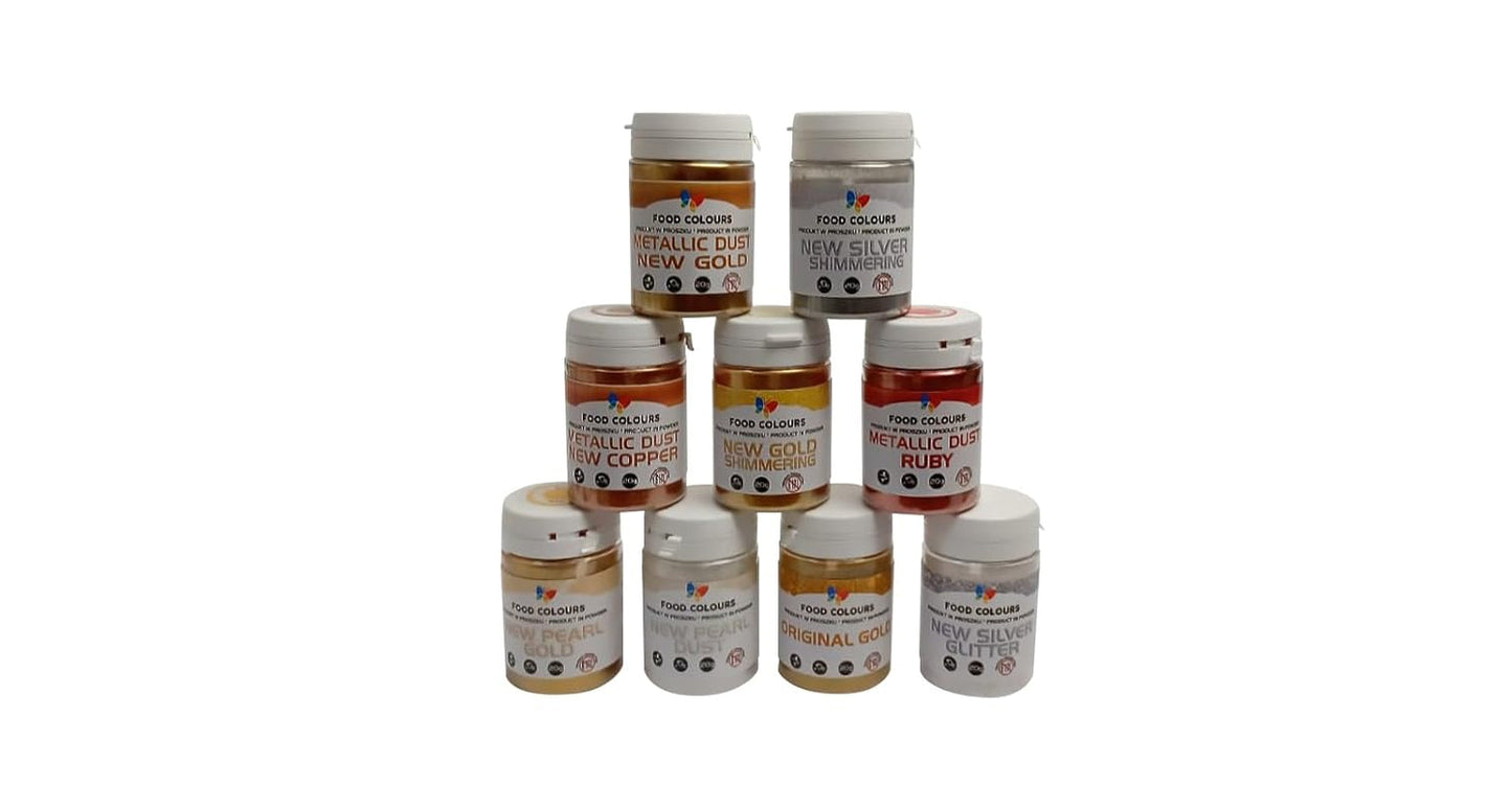 Glitter comestibil cu efect metalic, New Gold Shimering, 20 grame Glitter Naty Shop
