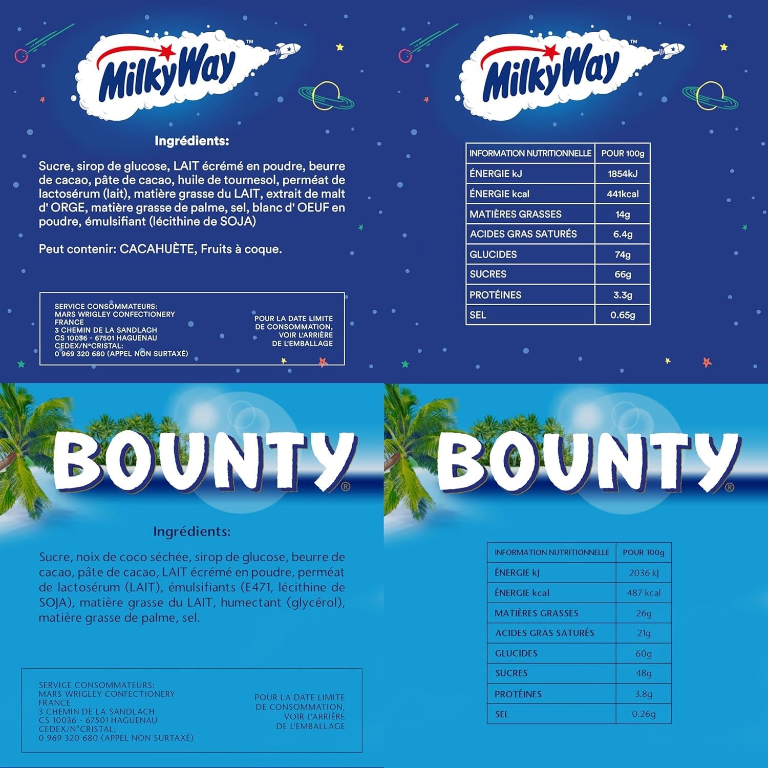 Pliculețe mixte Minis, Snickers, Bounty, Twix, Milky Way, pachet vrac de ciocolată, un pachet (1 x 400 g) (pachet de 5)