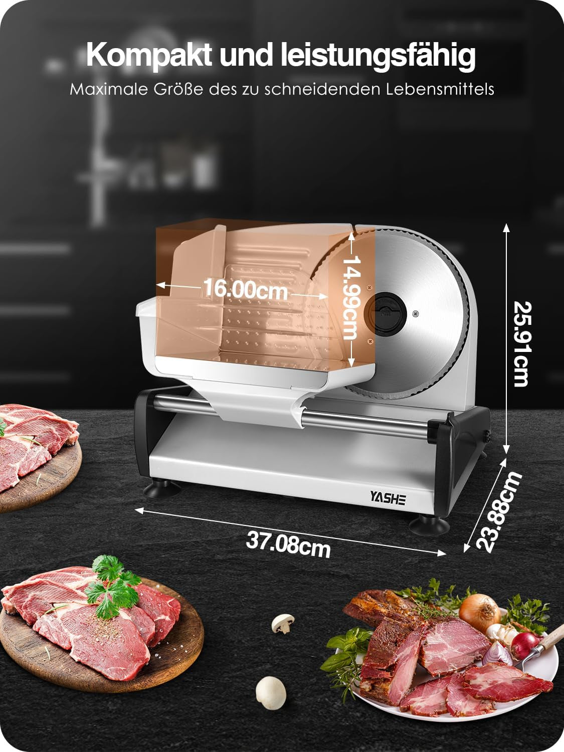 YASHE SL-518, feliator pâine, 2 lame detasabile, grosime reglabila 0 - 15 mm Rasnite si Feliatoare Naty Shop
