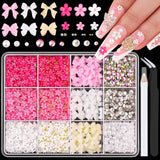 GZMAYUEN 920Pcs Gold Silber Flatback Perlen Für Nägel, Halbrunde Weiße Beige Nail Perlen, Kleine Halbrunde Flatback Perlen Für DIY Nail Art Decor