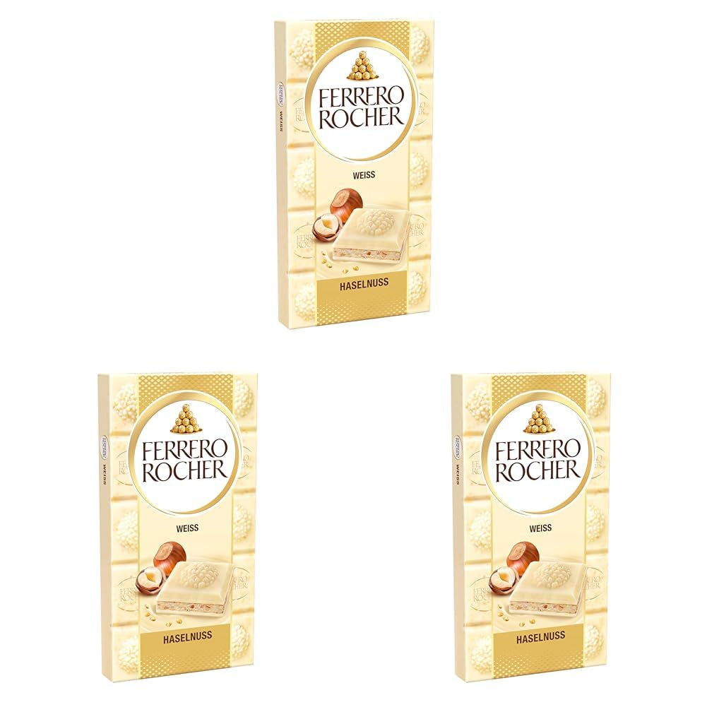 Baton Ferrero Rocher – Ciocolată albă cu alune – Cadou de Ziua Îndrăgostiților pentru el și ea – 1 baton de ciocolată x 90g