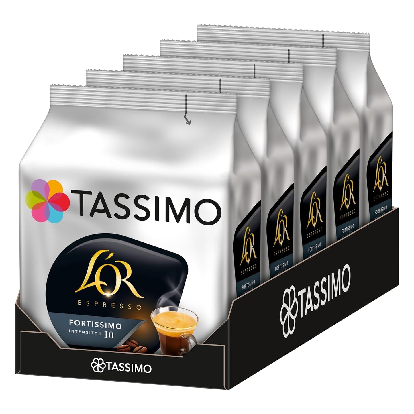 Tassimo Kapseln L'OR Espresso Fortissimo, 5 x 16 Pads, 80 Kaffeekapseln