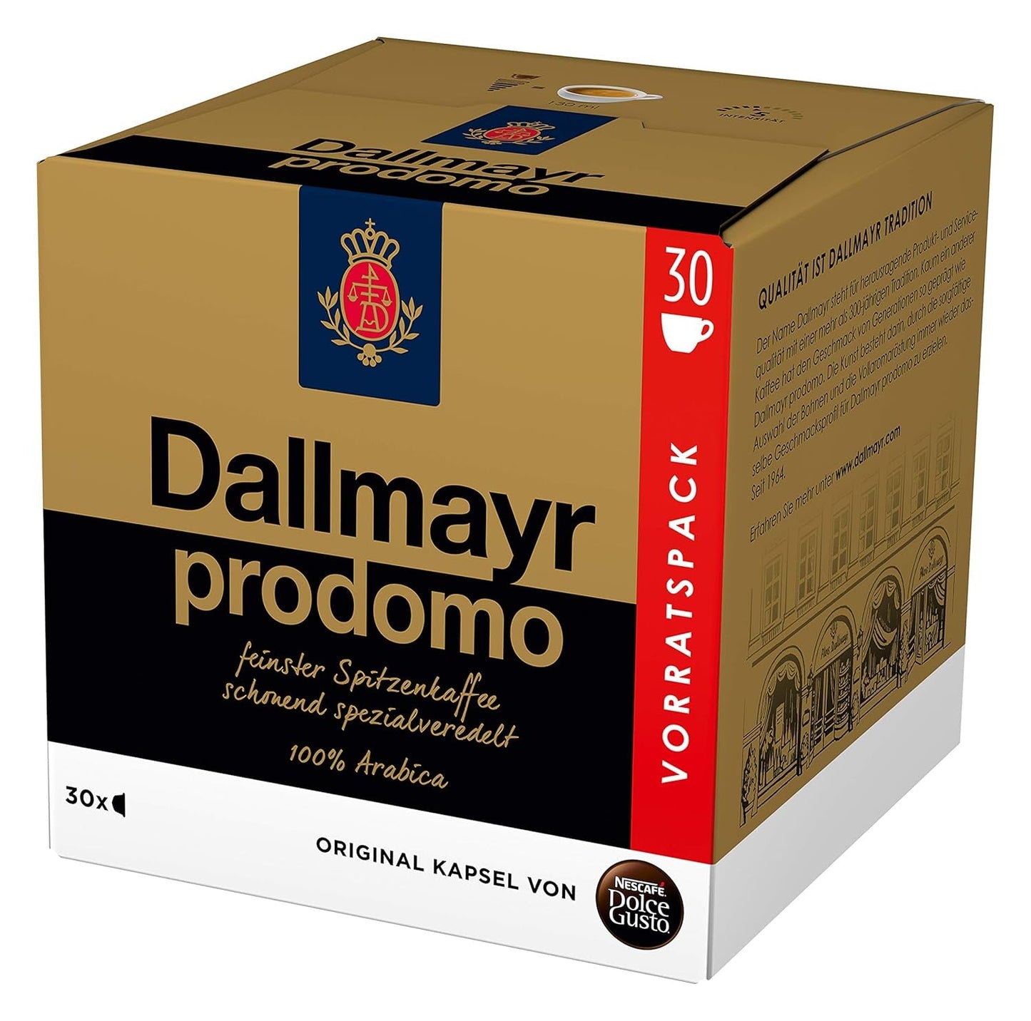 NESCAFÉ Dolce Gusto Café au Lait 96 Kaffeekapseln (ausgewählte Robusta Bohnen & Dallmayr Prodomo