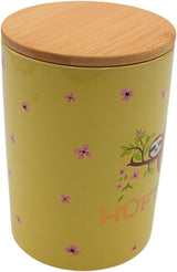 Dekohelden24 Cutie ceramică elegantă pentru depozitare/cafea/alimente proaspete/biscuit Hüftgold. Motivul: leneș. Dimensiuni: H/Ø 15,6 x 11 cm. Cutii depozitare alimente Naty Shop