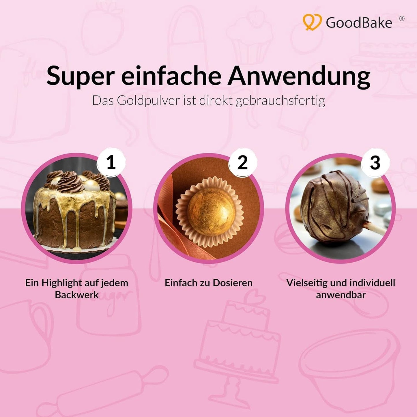 Goodbake Happy Glitter Gold - Glitter alimentar comestibil, 10 grame Glitter Naty Shop