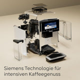 Espressor automat Siemens EQ900 TQ903D03, control prin aplicație, afișaj tactil intuitiv, mod barista, AromaBoost, reducere a zgomotului, râșniță premium, curățare automată cu abur, 1500 W, oțel inoxidabil