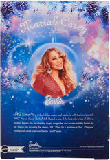 Barbie Mariah Carey - Păpușă de colecție cu rochie roșie strălucitoare, volane, crăpătură, bucle fermecătoare, accesorii argintii, tocuri roșii înalte, tradiție de Crăciun, decor, HJX17