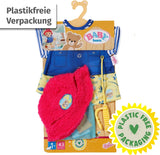 Costum Baby Born Teddy Angler cu undiță pentru păpuși de 43 cm și ursuleț de pluș, 835982 Zapf Creation