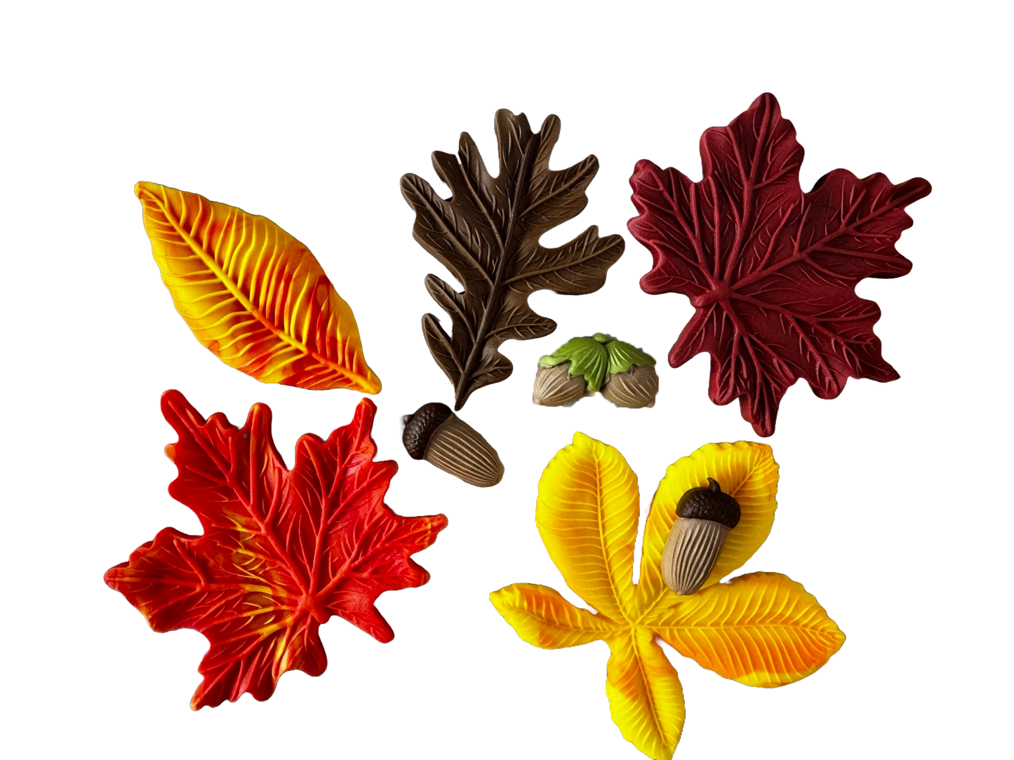 Set 8 decoratiuni comestibile din pasta de zahar, Toamna Decoratiuni din Pasta de Zahar Naty Shop