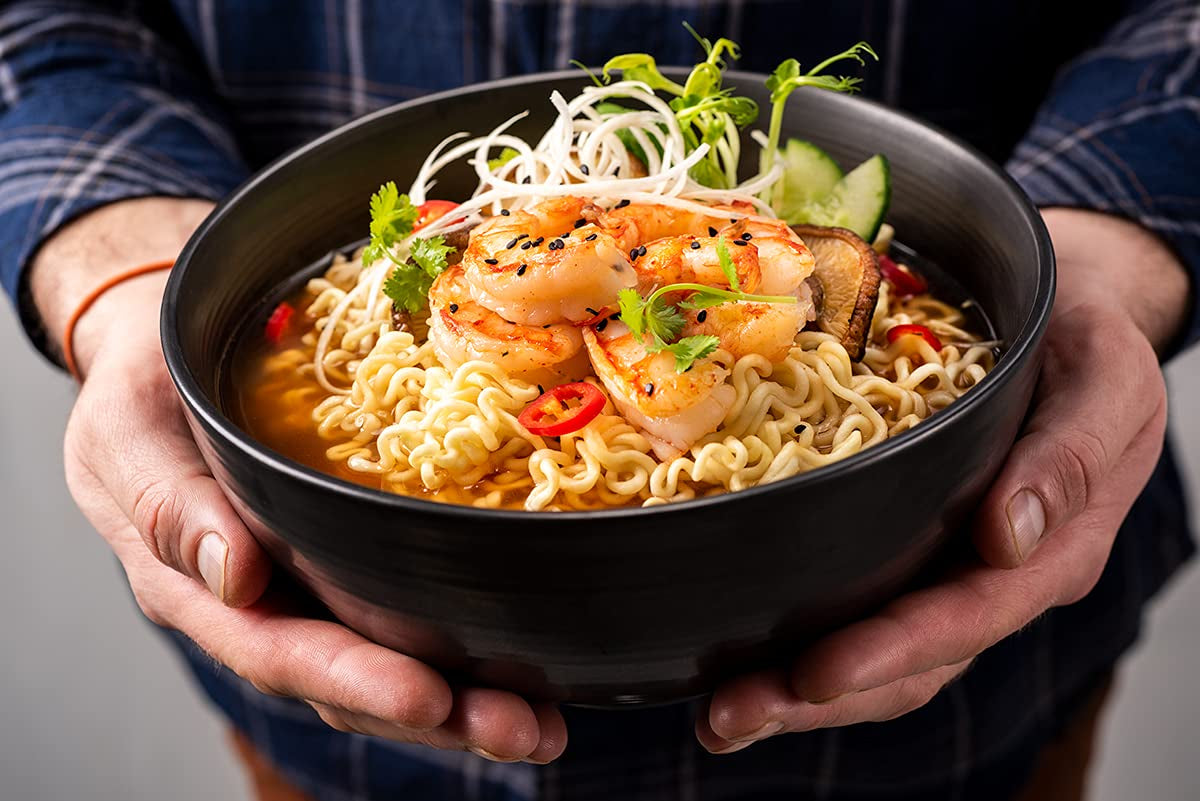 Nong Shim Tăiței Instant cu Creveți, Bol Mare – Supă Ramen Coreeană – Preparare Rapidă – 115g (1 Pachet)