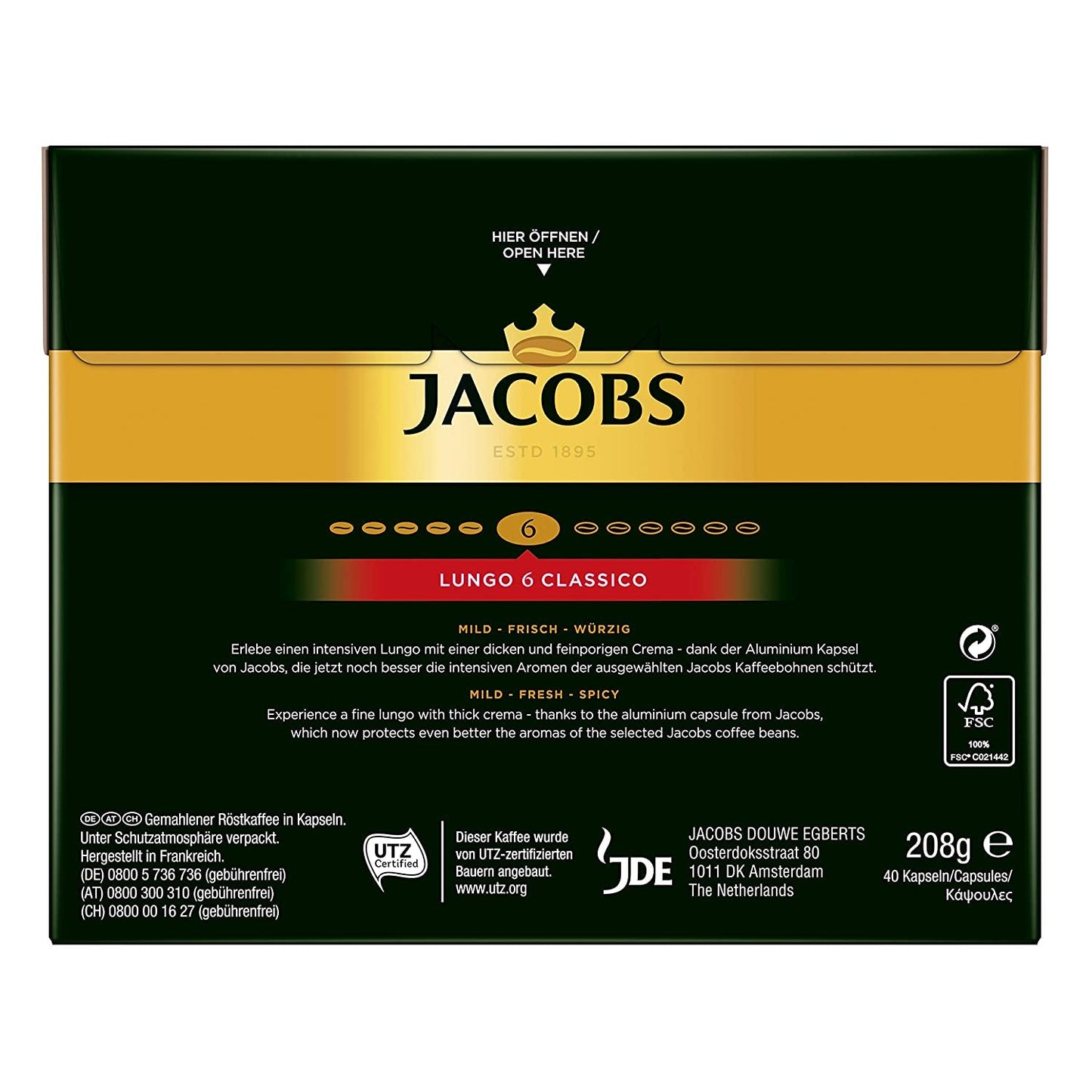 Kaffeekapseln Lungo Classico (nur für kurze Zeit) Megapack XXL & Kaffeekapseln Krönung Crema, 200 Nespresso kompatible Kapseln, 10er Pack, 10 x 20 Getränke, 1040 g