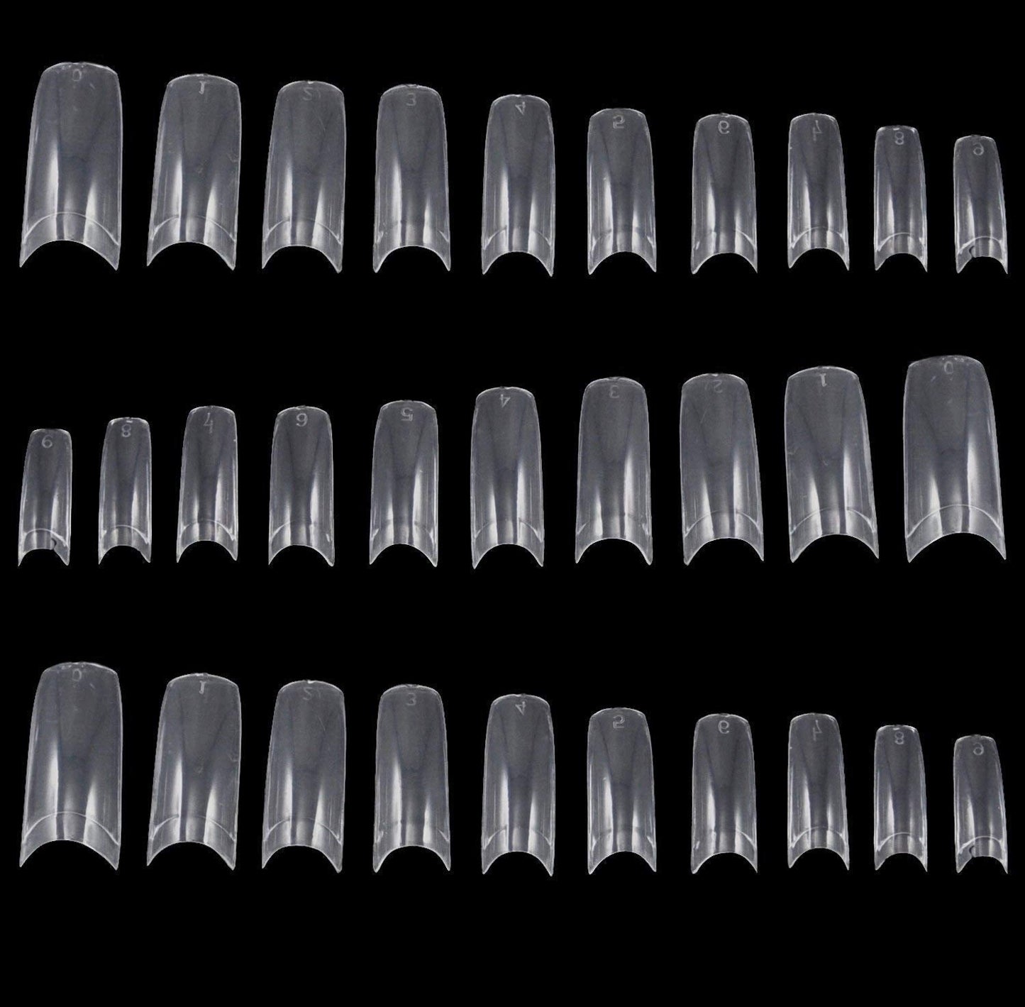 TRIXES 500 bucăți vârfuri pentru unghii cu gel, unghii franțuzești, vârfuri acrilice transparente pentru manichiură DIY, 10 modele diferite