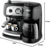 De'Longhi BCO264.1 Espressor și aparat de cafea într-unul singur, cu pompă, negru, 38 x 24 x 35 cm