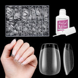 Unghii false scurte, model balerină, 500 bucăți, pentru lipire, 12 dimensiuni, unghii artificiale, scurte, cu gel moale, acoperire completă, vârfuri de unghii pentru unghii cu gel, scurte, S