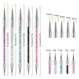 Sularpek Nail Art Pinsel, 5 Stück Nageldesign Pinsel, Nail Art Dotting Tools, Nail Art Liner-Pinsel, Zum Herstellen Von Nagellack, Punktieren, Feinmalerei, DIY