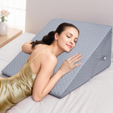INFANZIA Pernă cu pană reglabilă, pernă de citit din spumă de înaltă densitate pentru pat și canapea, pernă ergonomică pentru cap cu pană de pat pentru apnee de reflux în somn, pernă pentru picioare/pernă pentru spate pentru joacă și citit (alb și gri)