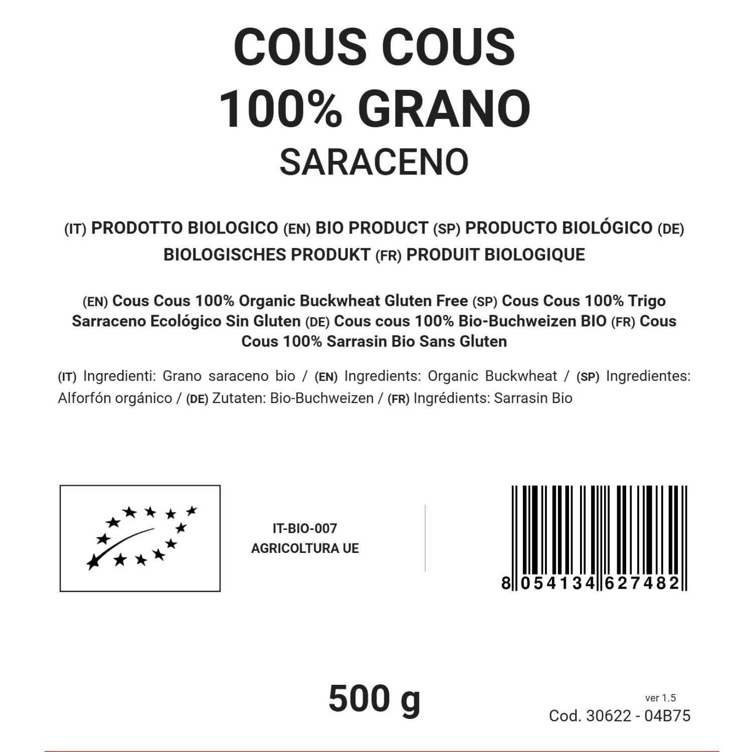 Cuscus hrișcă 100% organică, 500g, fără gluten