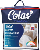 Plapumă din bumbac Percale, 240 X 220 cm, de înaltă calitate, 100% bumbac Percale, moale și confortabil, rezistent, finisaj fin, fabricat în Franța, alb Plapumi si pilote Naty Shop Alb 140X200 Cm