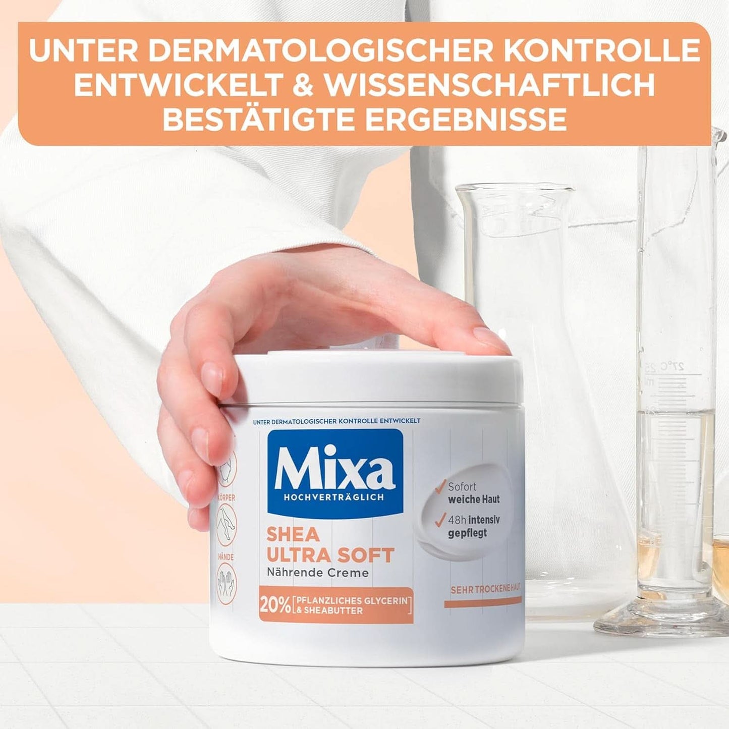 Mixa Shea Nourishing Cream, pentru față, corp și mâini, 400 ml Cosmetice si Infrumusetare Naty Shop